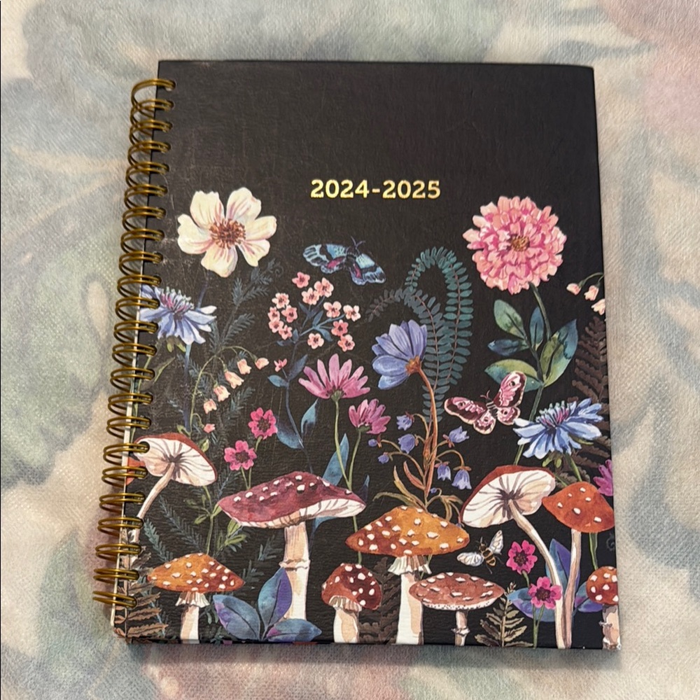 Floral and Mushroom Spiral Planner 2024-2025
